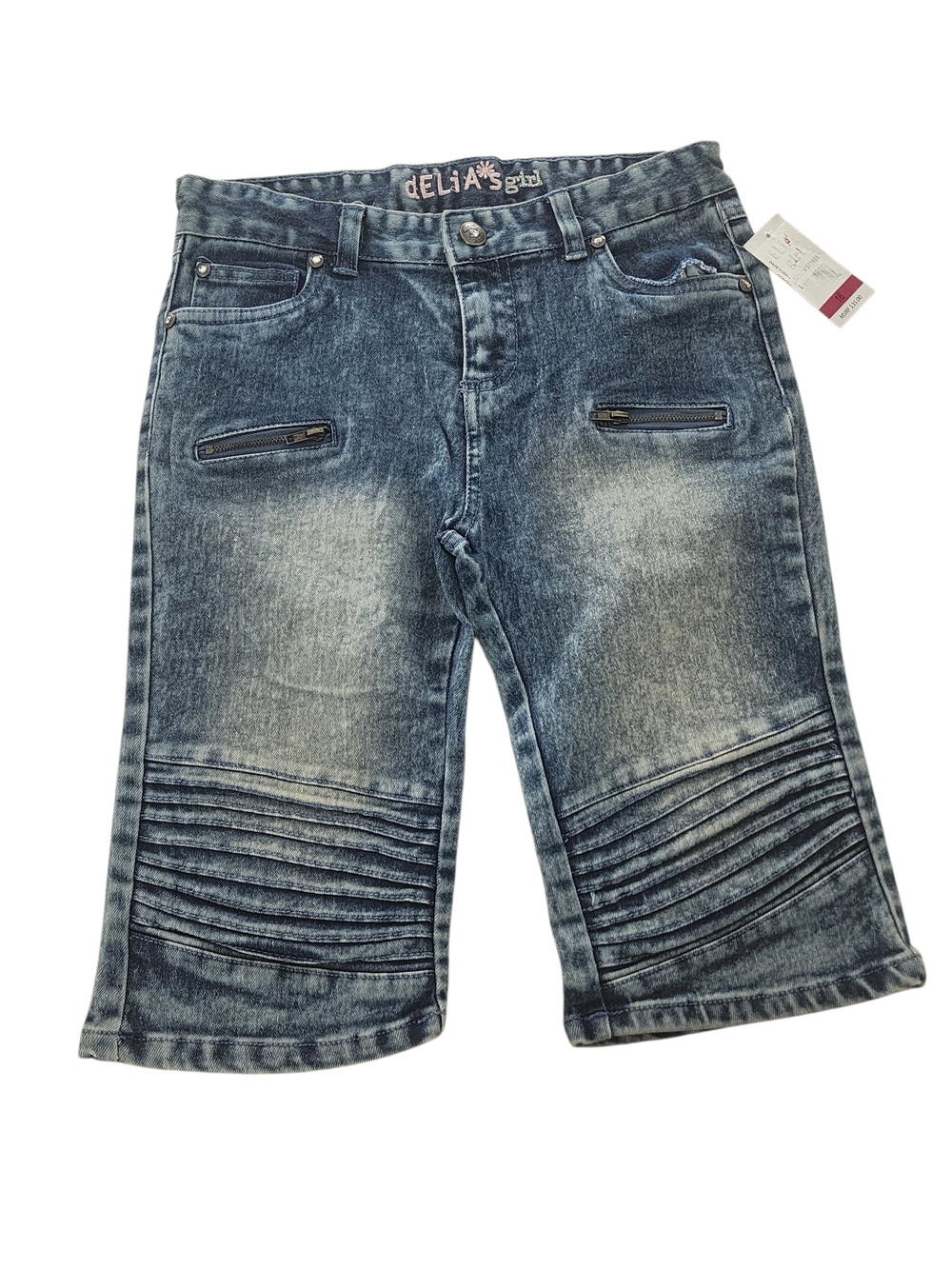 dELiA*s Girl Acid Wash Moto Cropped Jeans - Size 16 - NWT